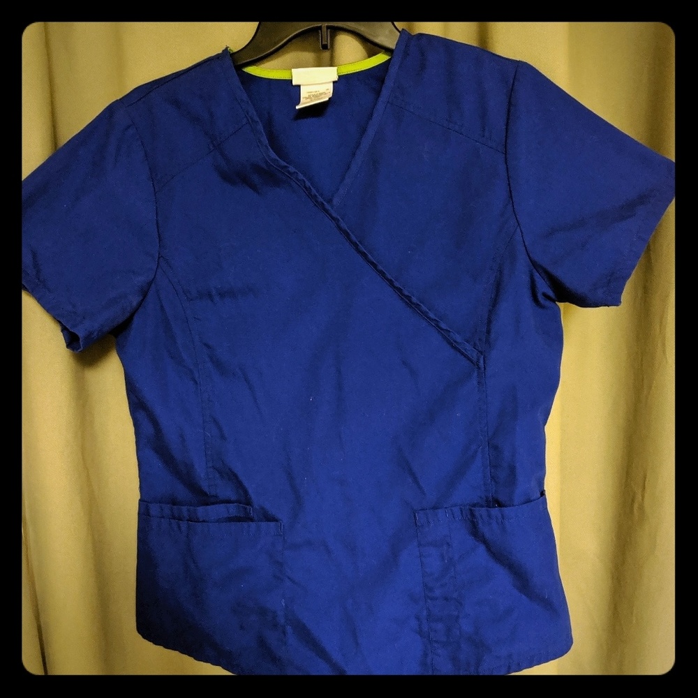Royal blue scrub top